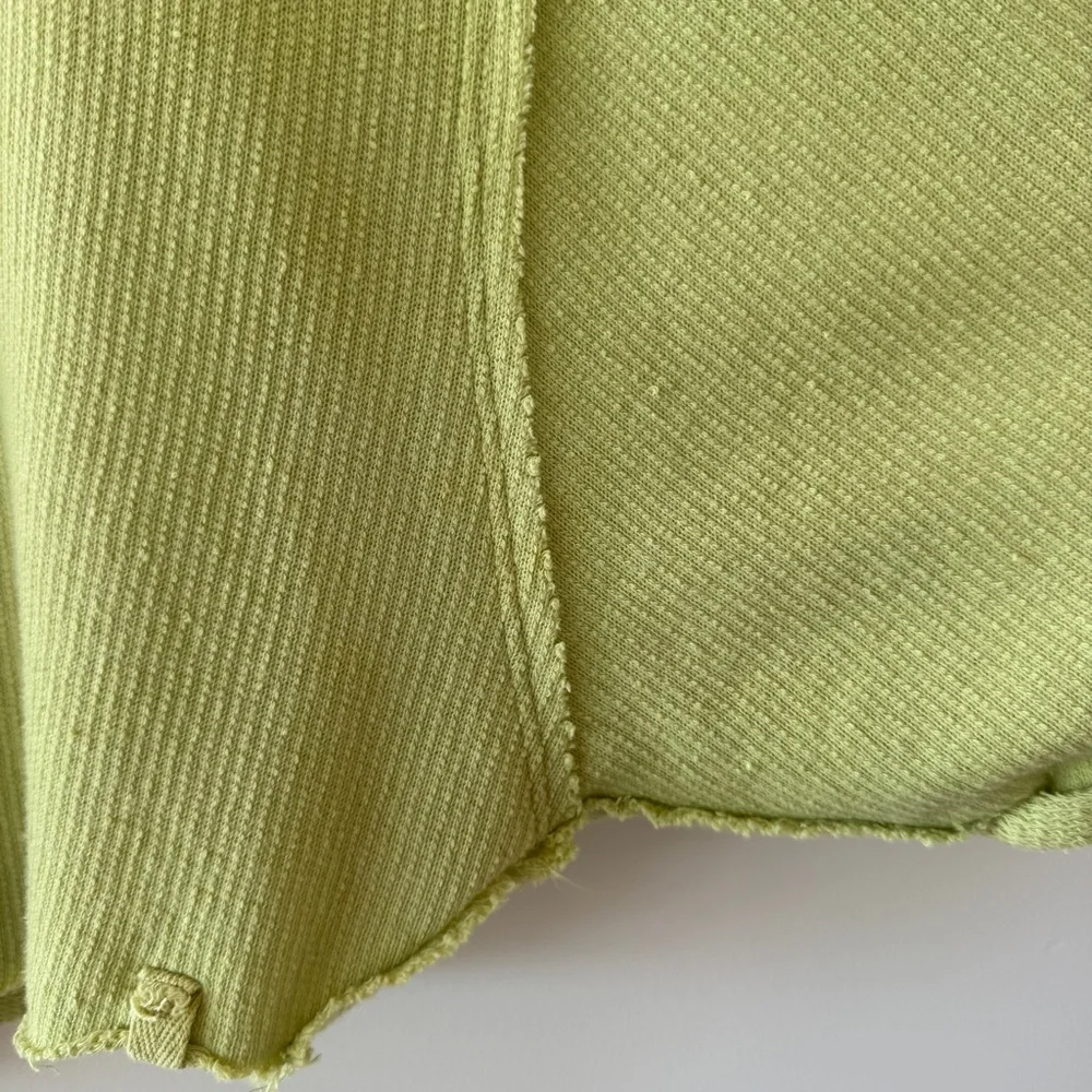 Free People We The Free Relaxed Short Sleeve Crop Top Light Green Womens XS